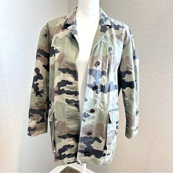 & Other Stories oversized military camo jacket Sz 6 - Picture 8 of 13